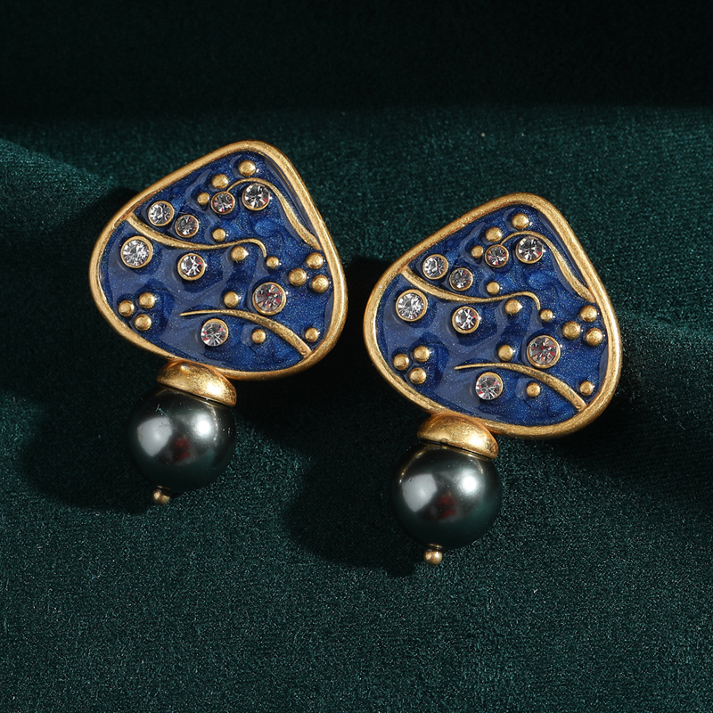 Vintage Fashion Jewelry Brands - Vintage Blue And Green Triangle Enamel