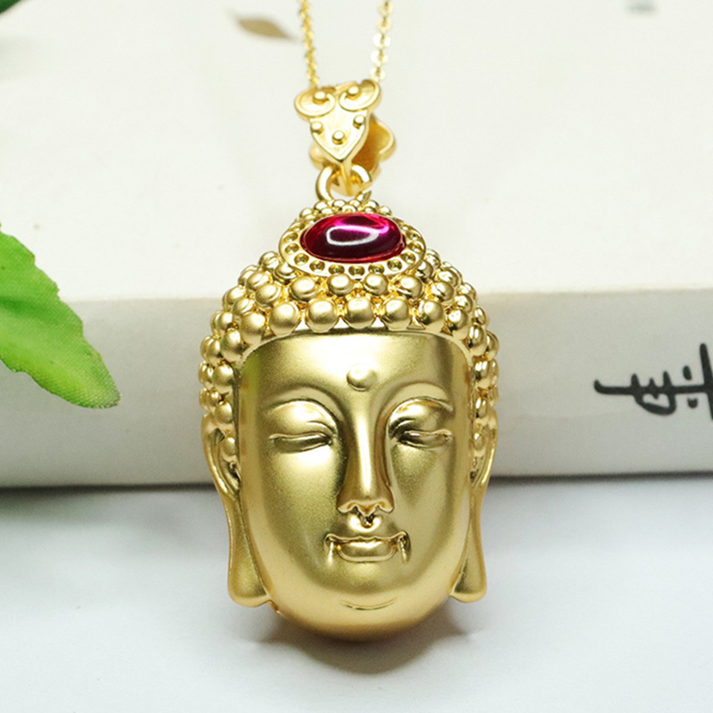 Vintage Fashion Center - Cultivate Ruby Pendant Red Corundum Guanyin