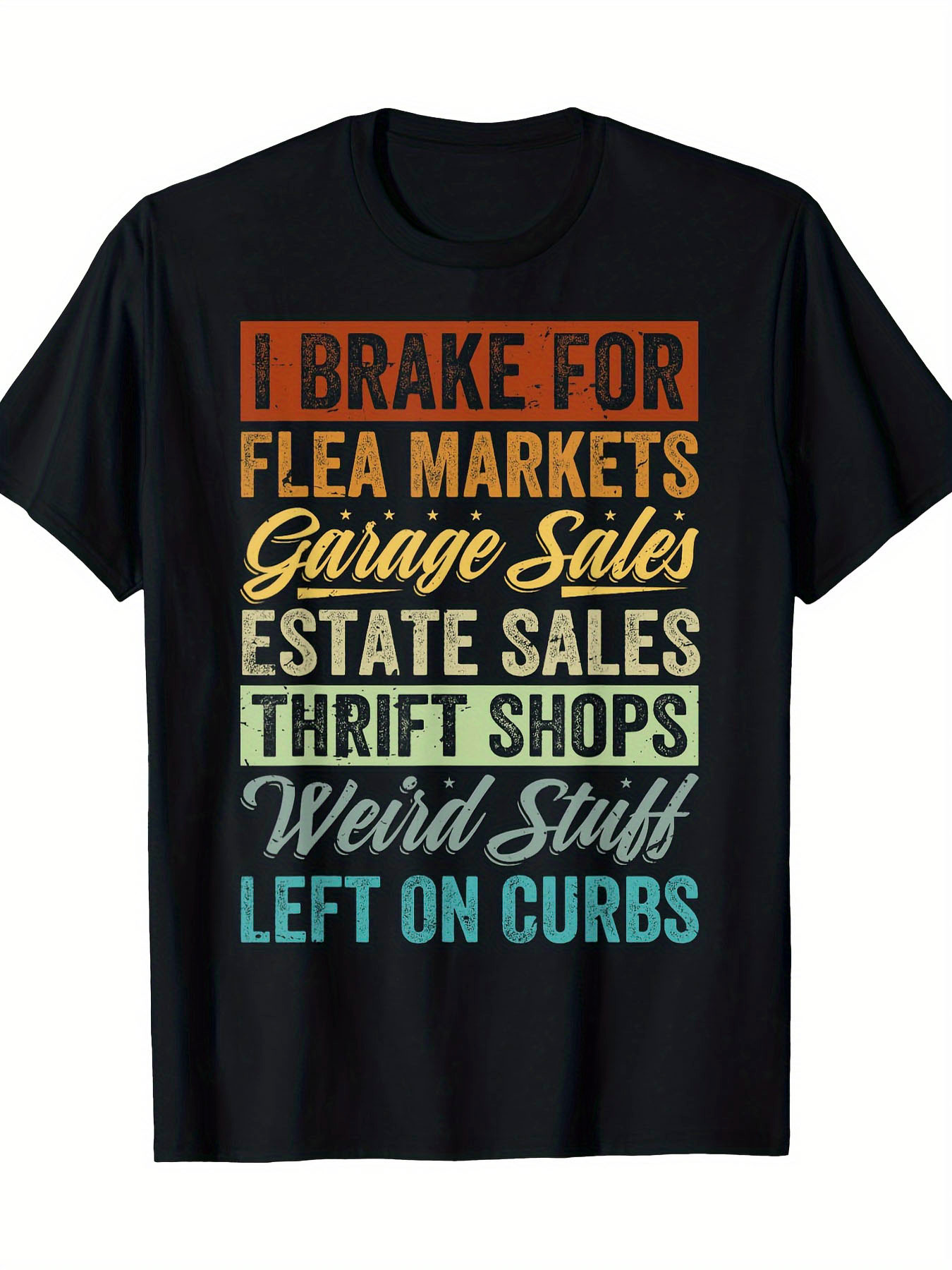 Thrift Vintage Fashion Usa - Vintage Men's Black Graphic T-Shirt Flea