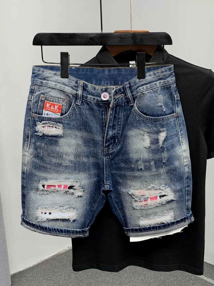 Vintage Fashion Trends - 2026 Summer Ripped Straight Men Denim