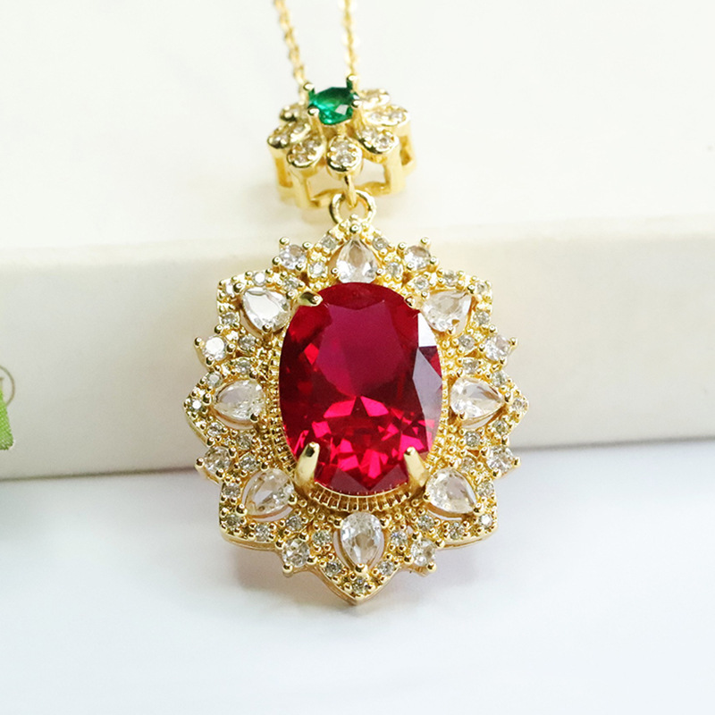 Red Corundum Pendant Cultivati - Vintage Fashion Center avis et prix