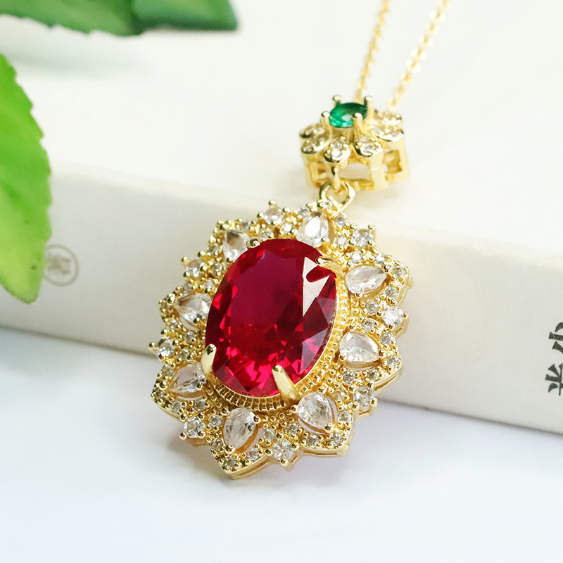 Red Corundum Pendant Cultivati - Vintage Fashion Center avis et prix