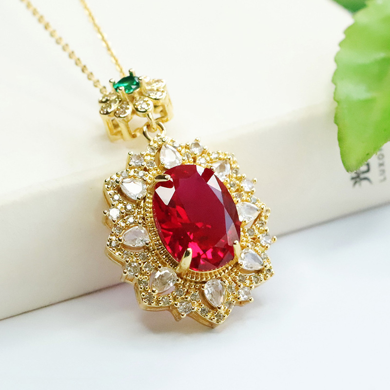 Red Corundum Pendant Cultivati - Vintage Fashion Center avis et prix