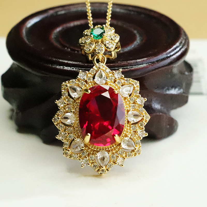 Red Corundum Pendant Cultivati - Vintage Fashion Center avis et prix