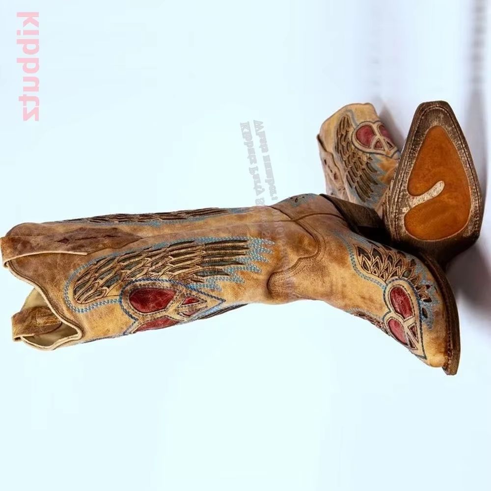 Embroidered Cowboy Western Boo - Vintage Fashion Heels avis et prix