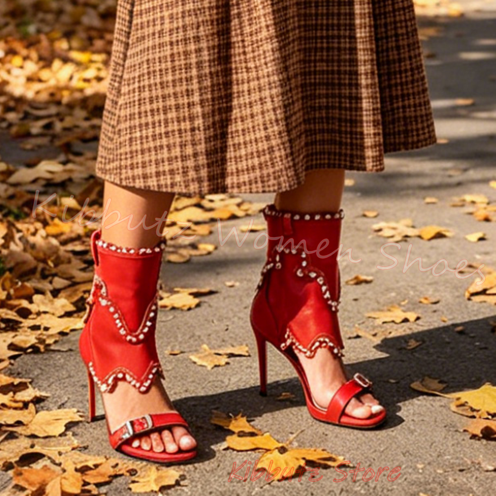 Boho Denim Sandal Women Pearl  - Vintage Fashion Heels avis et prix