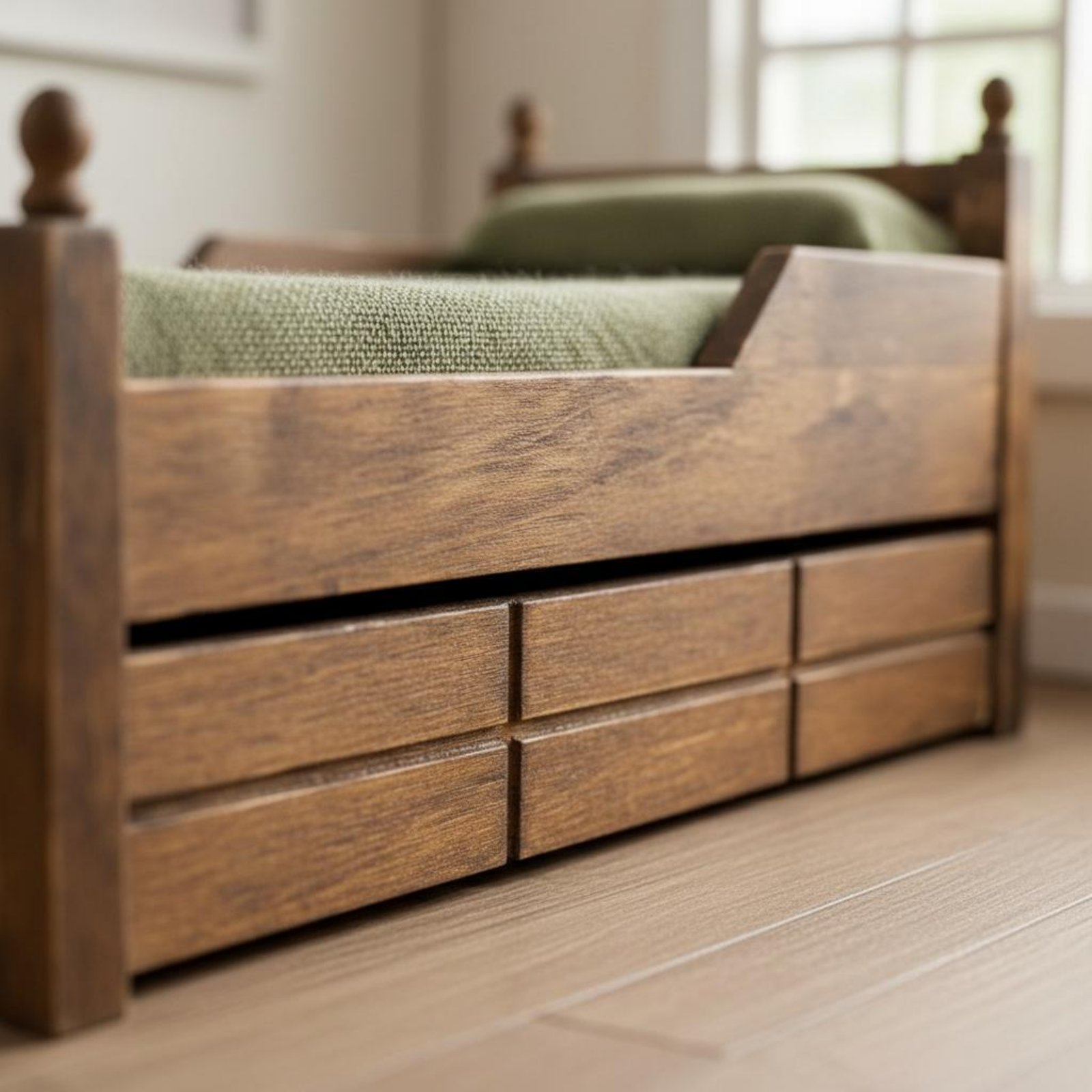1:12 Scale Wooden Bed Handmade - Fashion Y Vintage avis et prix