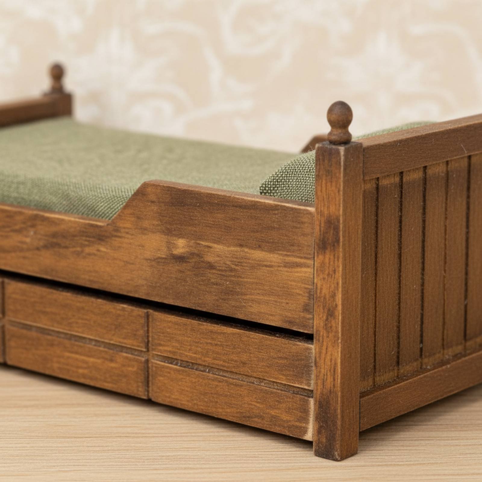 1:12 Scale Wooden Bed Handmade - Fashion Y Vintage avis et prix