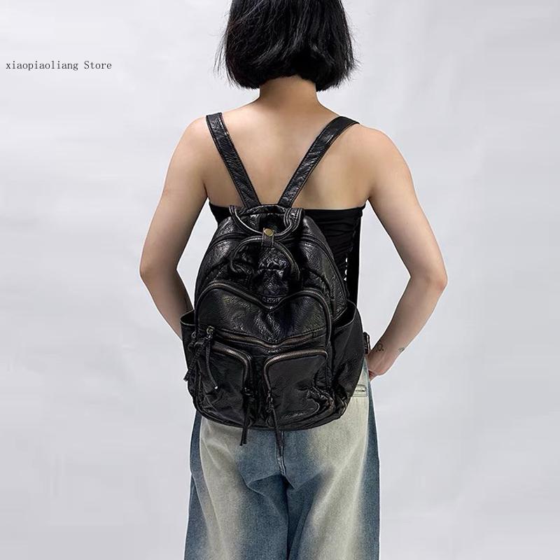 Luxury Soft Washed Pu Leather  - Vintage Fashion Trends avis et prix