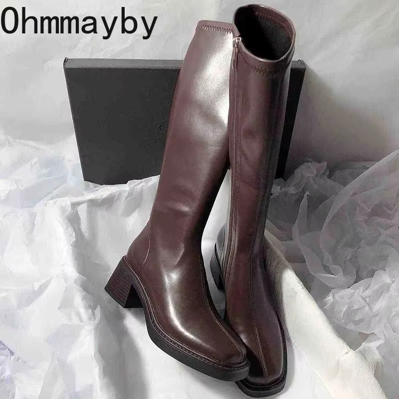 Vintage Thick Heel Women Knee  - Vintage Style Women Fashion avis et prix