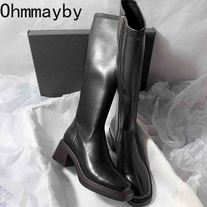 Vintage Thick Heel Women Knee  - Vintage Style Women Fashion avis et prix