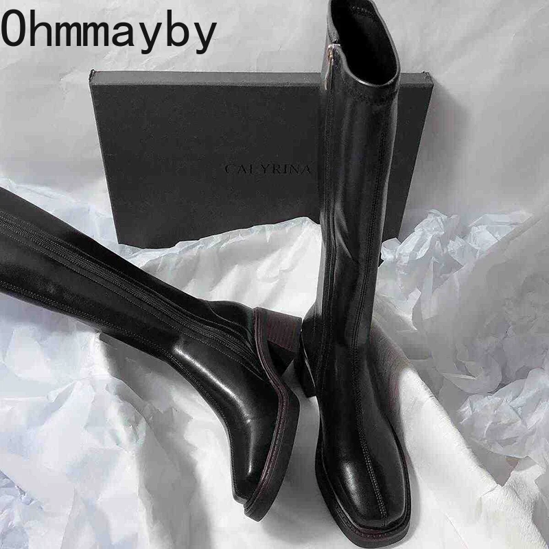 Vintage Thick Heel Women Knee  - Vintage Style Women Fashion avis et prix