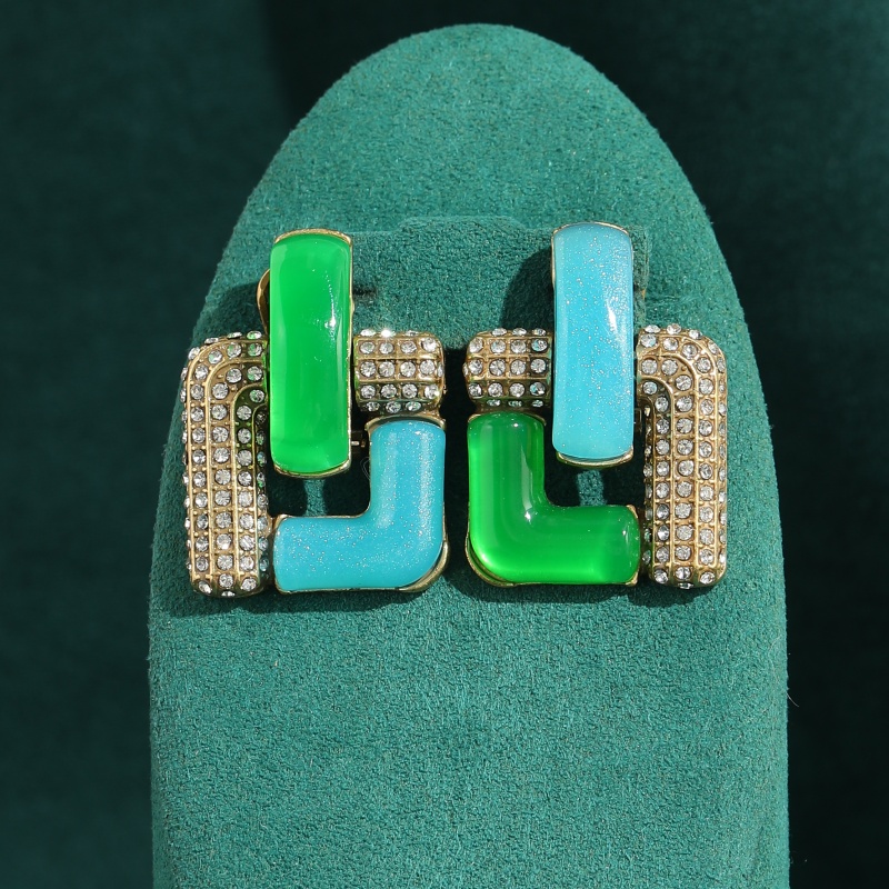 Vintage Blue Glass Green Geome - Vintage Fashion Jewelry Brands avis et prix
