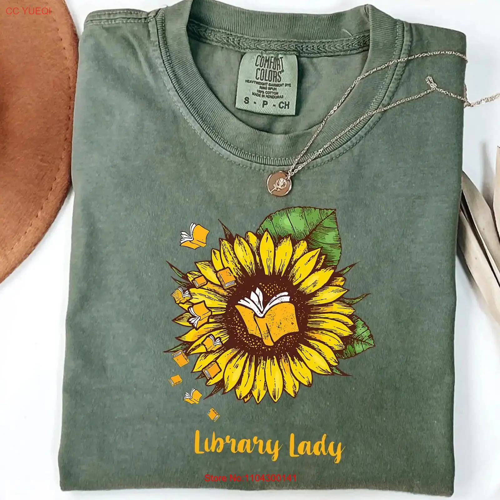 Library Lady T Shirt Sunflower - Vintage Fashion Library avis et prix