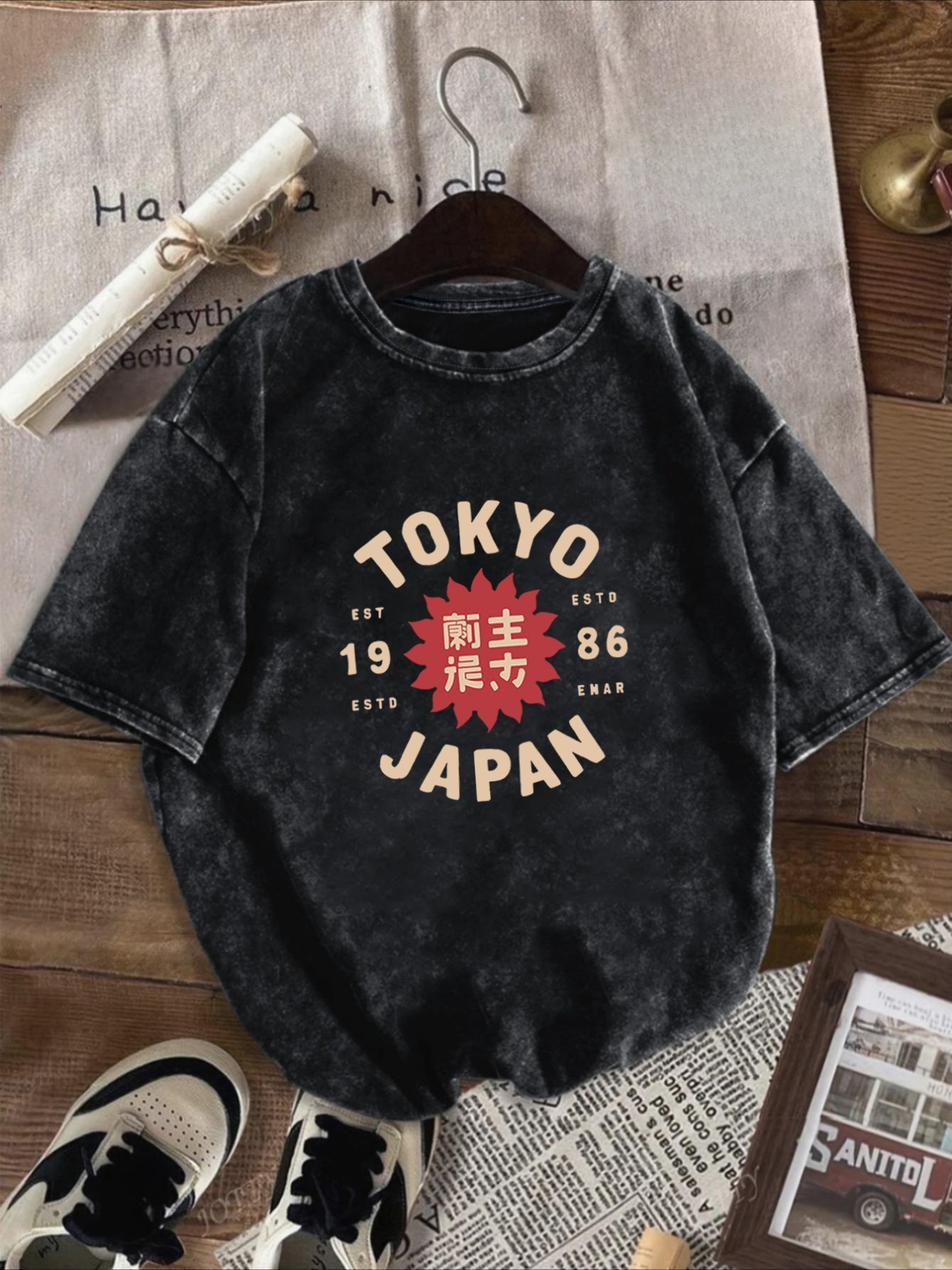 men'S Washed T-Shirt Vintage W - Vintage Fashion Tokyo avis et prix