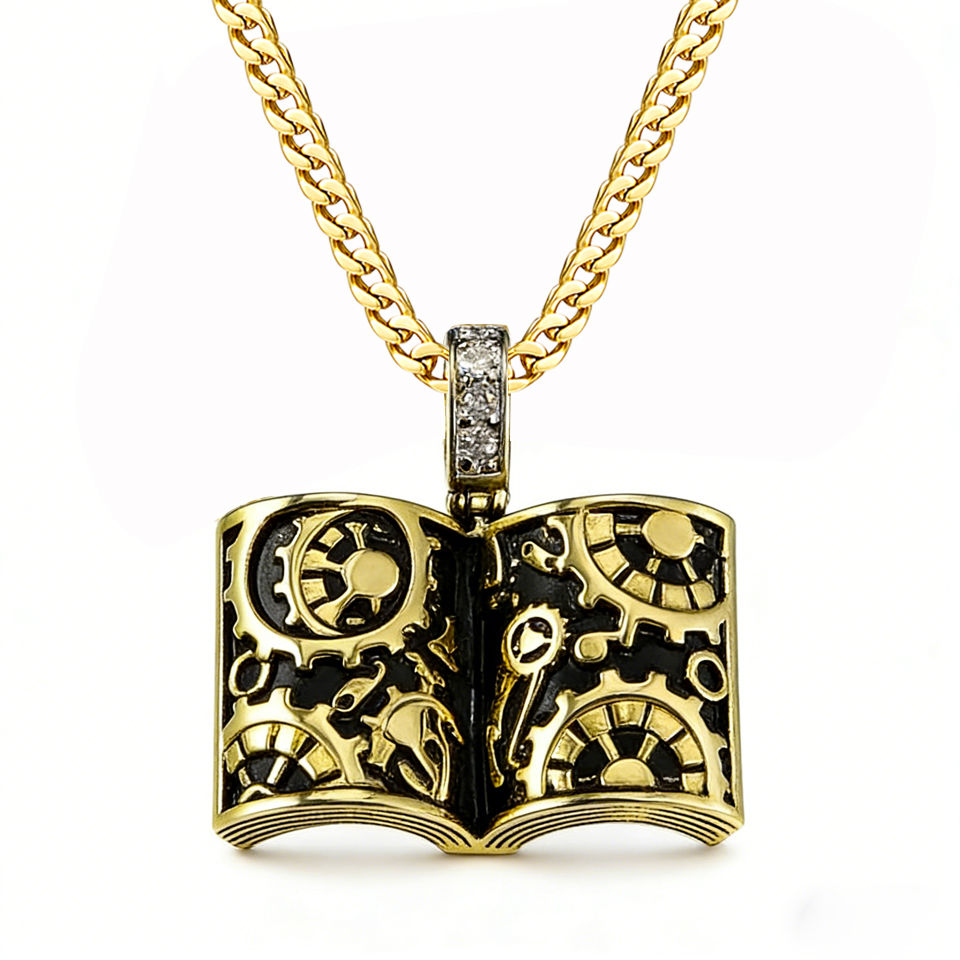 VANAXIN Punk Retro Book Pendan - Vintage Fashion Library avis et prix