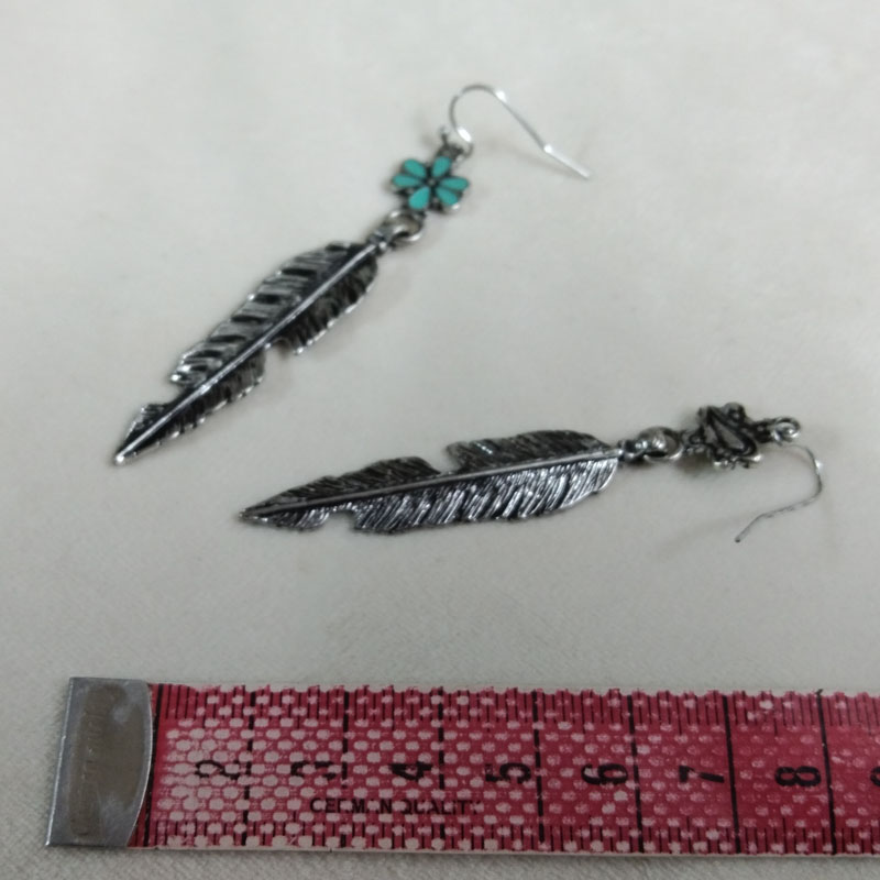 Antique Silver Feather Drop Ea - Vintage Fashion Jewelry Brands avis et prix