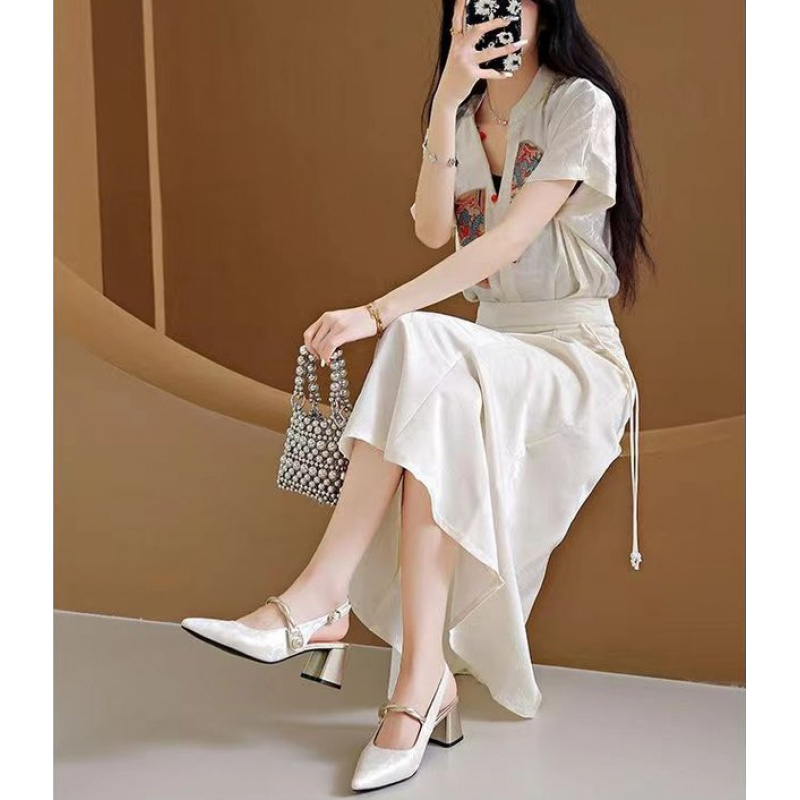 New Chinese-style elegant sati - Vintage Style Women Fashion avis et prix