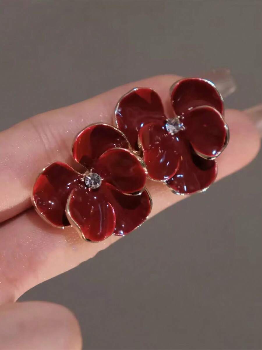 Orange Flower Stud Earrings Wi - Vintage Fashion Center avis et prix