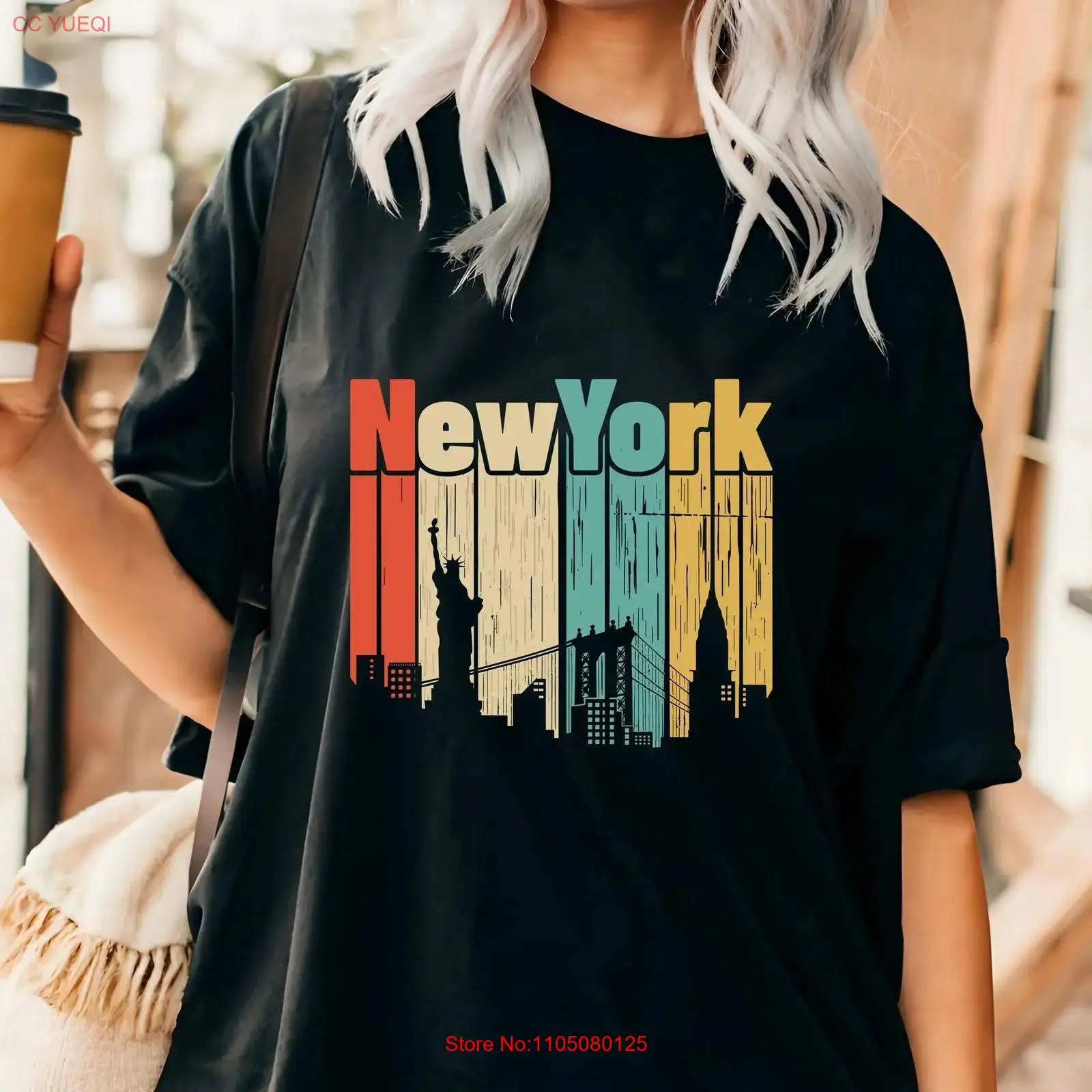 New York retro T shirt USA Tra - Vintage Fashion York avis et prix